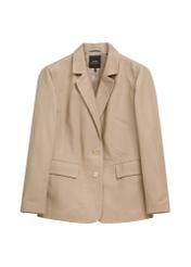 Bežová kožená dámska bunda PLUS SIZE KURDS-0645L-1B(W26)