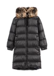 Čierna dámska bunda s prírodnou izoláciou KURDT-0623-99(Z25)