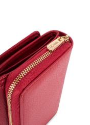 Veľká dámska kožená peňaženka červenej farby PORES-0801R-4B(W26), detail produktu na bielom pozadí.