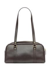 Tmavohnedá taška cez rameno TOREC-1233-1I(W26), pohľad zozadu na produkt na bielom pozadí.