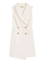 Dámsky biely overal KOBDT-0009-0B(W26) - pohľad spredu na produkt, na bielom pozadí.