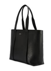 Čierna elegantná dámska nákupná taška TORES-1200-99(Z25), diagonálny pohľad na produkt na bielom pozadí.