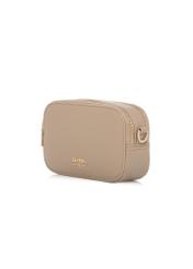 Béžová malá dámska kabelka TOREC-1172-1B(W26), diagonálny pohľad na produkt na bielom pozadí.