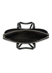 Čierna dámska taška na notebook TOREC-1108-99(Z25), pohľad na produkt zvnútra na bielom pozadí.