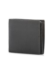 Tmavohnedá malá kožená pánska peňaženka PORMS-0687-1I(W26) - diagonálny pohľad na produkt, na bielom pozadí.