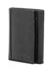 Malá pánska kožená peňaženka PORMS-0683-99(W26) - diagonálny pohľad na produkt, na bielom pozadí.