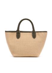 Pletená malá dámska kabelka TOREC-1230-1E(W26) - pohľad na produkt zozadu, na bielom podklade.