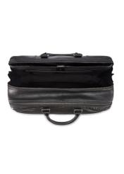 Čierna veľká kožená pánska taška TORMS-0489-99(W26) - pohľad na produkt zhora, na bielom pozadí.