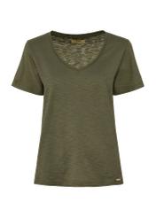 Bavlnené tričko dámske khaki TSHDT-0135-55(W25)-04