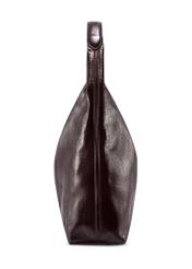 Veľká hnedá kožená dámska kabelka TORES-1179-1I(W26), bočný pohľad na produkt na bielom pozadí.