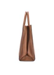 Dámska kožená kabelka v ťavej farbe TORES-1206-1D(W26), bočný pohľad na produkt na bielom podklade.