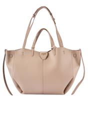 Béžová veľká nákupná taška TOREC-1201-1B(W26) - pohľad spredu na produkt, na bielom pozadí.