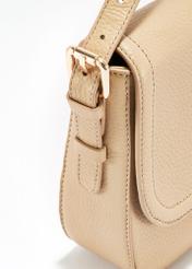 Béžová kožená dámska crossbody kabelka TORES-0985C-80(W25)-06