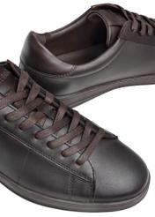 Hnedé pánske kožené topánky BUTYM-0490-1I(W26), detailný záber produktu na bielom pozadí.