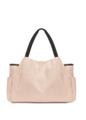 Púdrovo ružová taška pre mamičku TOREN-0308-5A(W26) - pohľad zozadu na produkt na bielom pozadí.