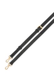 Čierna malá kožená dámska kabelka TORES-1262-99(W26) - pruhovaný vzhľad, na bielom podklade.