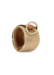 Široký dámsky opasok z prírodnej kože PASDS-0327-1E(W26) - pohľad na produkt spredu, na bielom pozadí.