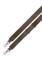 Dámska semišová kabelka v khaki farbe TORES-1192-55(Z25), pohľad na produkt s popruhmi na bielom podklade.