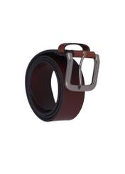 Pánsky hnedý kožený opasok PASMS-0271-1H(Z26), diagonálny pohľad na produkt na bielom pozadí.
