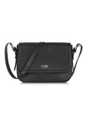 Čierna kožená dámska crossbody kabelka TORES-0985C-99(W25)