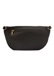 Čierna veľká dámska kabelka TOREN-0345-99(W26) - pohľad na produkt zozadu, na bielom pozadí.