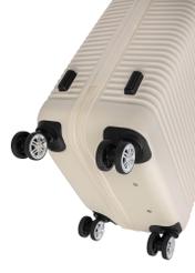 Veľký kufor na kolieskach WALAB-0040-0C-28(W26), detailný záber na kolieska produktu na bielom pozadí.