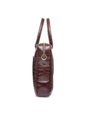 Kožená elegantná dámska kabelka z krokodílej kože TORES-1128E-89(Z25), bočný pohľad na produkt na bielom pozadí.