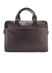 Pánska aktovka z hnedej kože TORMS-0503-1I(W26) - pohľad spredu na produkt, na bielom pozadí.