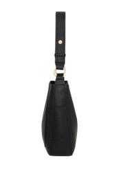 Čierna dámska hobo kabelka TOREC-1257-9I(Z26) - bočný pohľad na produkt na bielom pozadí.