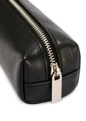 Čierne kožené puzdro PORMS-0690-9I(W26) - detailný záber, na bielom pozadí.