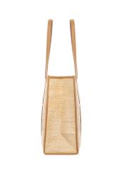 Veľká dámska slamená kabelka TOREC-1224-1E(W26) - bočný pohľad na produkt, na bielom podklade.