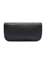 Čierne kožené puzdro PORMS-0698-99(W26), pohľad na produkt zozadu na bielom pozadí.