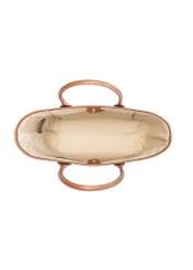 Veľká dámska slamená kabelka TOREC-1229-1E(W26), pohľad na produkt zhora, na bielom pozadí.