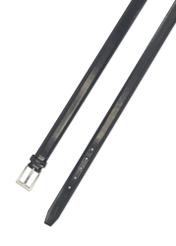 Pánsky kožený opasok v tmavomodrej farbe PASMS-0244-69(Z25), pohľad na sponu produktu na bielom pozadí.