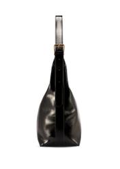 Čierna dámska kabelka cez rameno TOREC-1166-9F(W26), bočný pohľad na produkt na bielom pozadí.