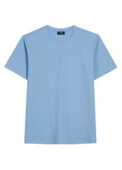 Modré pánske tričko TSHMT-0120-7B(W26), pohľad spredu na produkt na bielom pozadí.