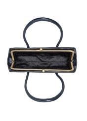 Tmavomodrá malá kožená dámska kabelka TORES-1293-7EW26), pohľad na produkt vo vnútri na bielom pozadí.