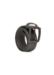 Pánsky hnedý kožený opasok PASMS-0280-1H(W26) - diagonálny pohľad na produkt, na bielom pozadí.