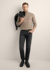 Pánsky vlnený rolák v kamelovej farbe SWEMT-0198-1D(Z26)