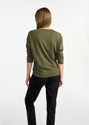 Khaki dámska blúzka BLUDT-0156-55(W25)-03