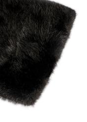 Čierna dámska zimná šatka SZADF-0035-99(Z25) - detailný záber, na bielom pozadí.