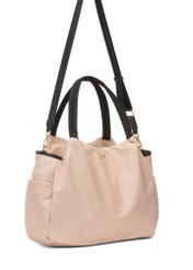 Púdrovo ružová taška pre mamičku TOREN-0308-5A(W26) - diagonálny pohľad na produkt na bielom pozadí.