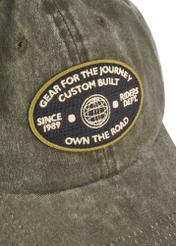 Khaki unisex baseballová šiltovka CZALT-0019-8D(W26) - detailný záber, na bielom pozadí.