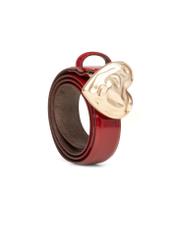 Kožený opasok so sponou v tvare srdca PASDS-0337-4B(W26), diagonálny pohľad na produkt na bielom pozadí.