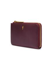 Dámska kožená peňaženka v bordovej farbe PORES-0997-4D(Z26), pohľad na produkt s uhlopriečkou na svetlom pozadí.