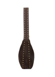 Dámska hnedá semišová kabelka hobo TORES-1384-1I(Z26) - bočný pohľad na produkt, na bielom pozadí.