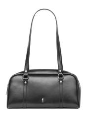 Čierna taška cez rameno TOREC-1233-9G(W26), pohľad spredu na bielom pozadí.