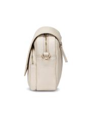 Dámska kožená kabelka cez rameno krémovej farby TORES-0958E-0B(W26), bočný pohľad na produkt na bielom pozadí.