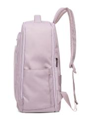 Ružový batoh PLCMN-0014A-31(Z25), bočný pohľad na produkt na bielom pozadí.