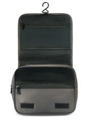 Pánska kozmetická taška v tmavosivej farbe TORMN-0370-95(Z25), pohľad na produkt zvnútra na bielom podklade.